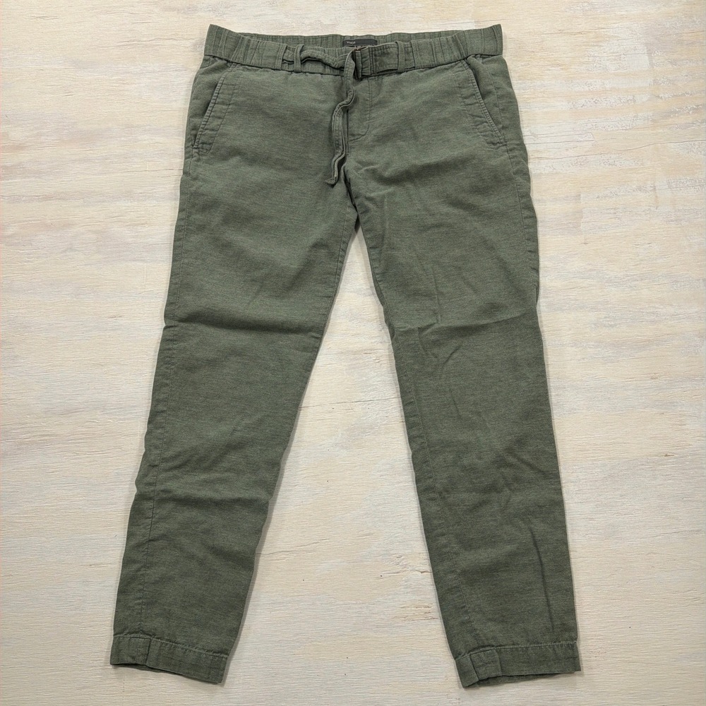 Vince Pants XS Belted Elastic Waist Jogger Trousers Olive Green Womens